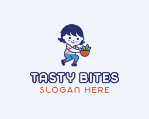 Salad Vegan Girl logo design