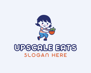 Salad Vegan Girl logo design