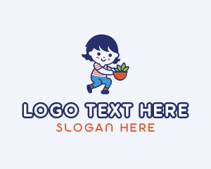Vegan - Salad Vegan Girl logo design