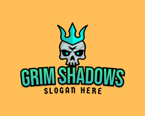 Crown Evil Skull logo design