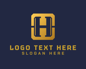 Gold Luxury Letter H Logo