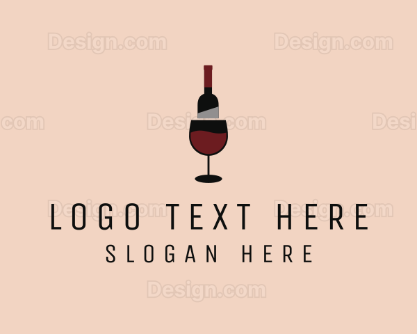 Red Wine Bottle Glass Logo