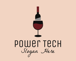 Red Wine Bottle Glass Logo