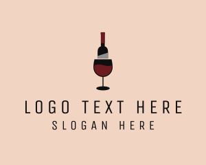 Red Wine Bottle Glass Logo