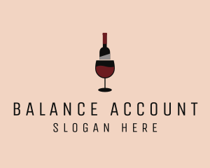 Red Wine Bottle Glass logo design