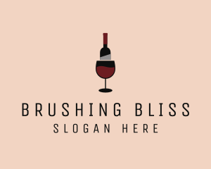 Red Wine Bottle Glass logo design