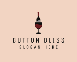 Red Wine Bottle Glass logo design