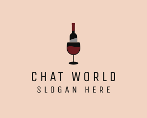 Red Wine Bottle Glass logo design