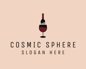 Red Wine Bottle Glass logo design