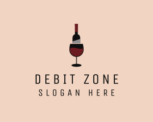 Red Wine Bottle Glass logo design