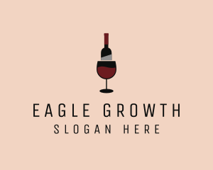 Red Wine Bottle Glass logo design