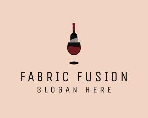 Red Wine Bottle Glass logo design