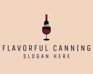 Red Wine Bottle Glass logo design