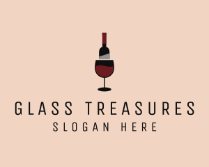 Red Wine Bottle Glass logo