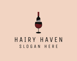 Red Wine Bottle Glass logo design