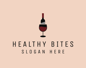 Red Wine Bottle Glass logo design