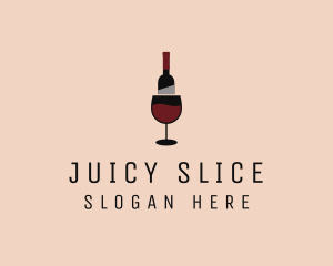 Red Wine Bottle Glass logo design