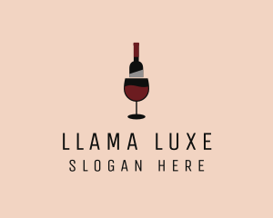 Red Wine Bottle Glass logo design