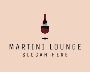 Red Wine Bottle Glass logo design