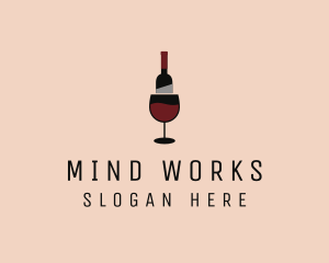 Red Wine Bottle Glass logo design