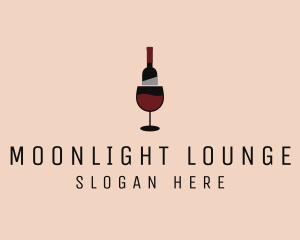 Red Wine Bottle Glass logo design