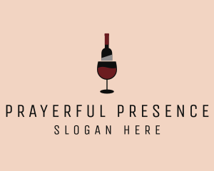 Red Wine Bottle Glass logo design