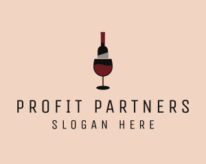 Red Wine Bottle Glass logo design