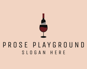 Red Wine Bottle Glass logo design