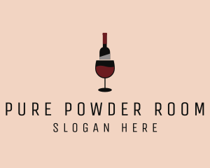 Red Wine Bottle Glass logo design