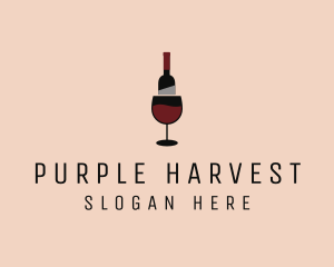 Red Wine Bottle Glass logo design