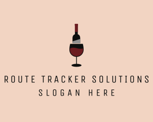 Red Wine Bottle Glass logo design