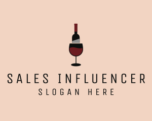 Red Wine Bottle Glass logo design