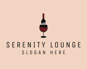 Red Wine Bottle Glass logo design