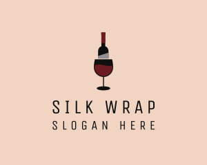 Red Wine Bottle Glass logo design