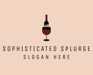 Red Wine Bottle Glass logo design