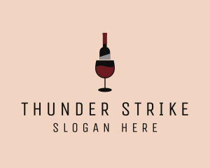 Red Wine Bottle Glass logo design