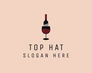 Red Wine Bottle Glass logo design