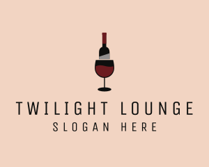 Red Wine Bottle Glass logo design