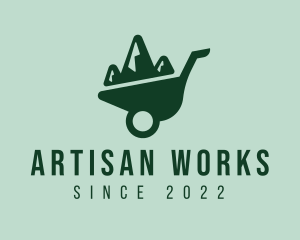 Landscape Mountain Wheelbarrow  logo design