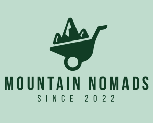 Landscape Mountain Wheelbarrow  logo design