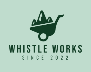 Landscape Mountain Wheelbarrow  logo design