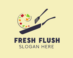 Vegan Healthy Dish logo design