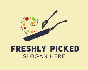 Vegan Healthy Dish logo design