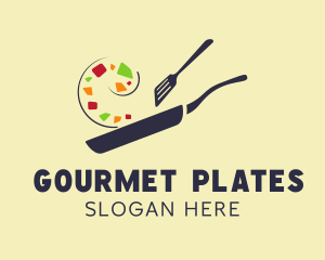 Vegan Healthy Dish logo design
