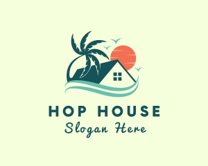 Tropical Summer Beach House logo design