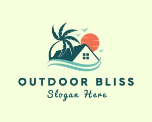 Tropical Summer Beach House logo design