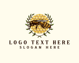 Organic Bee Honey Wreath logo