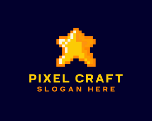 Pixelated Star Game logo design