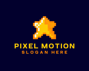 Pixelated Star Game logo design