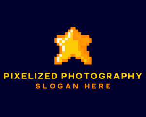 Pixelated Star Game logo design